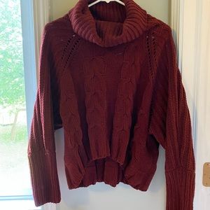 Burgundy turtle neck sweater